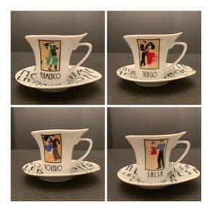 Bijoux Terner set of 4 espresso cups and saucers